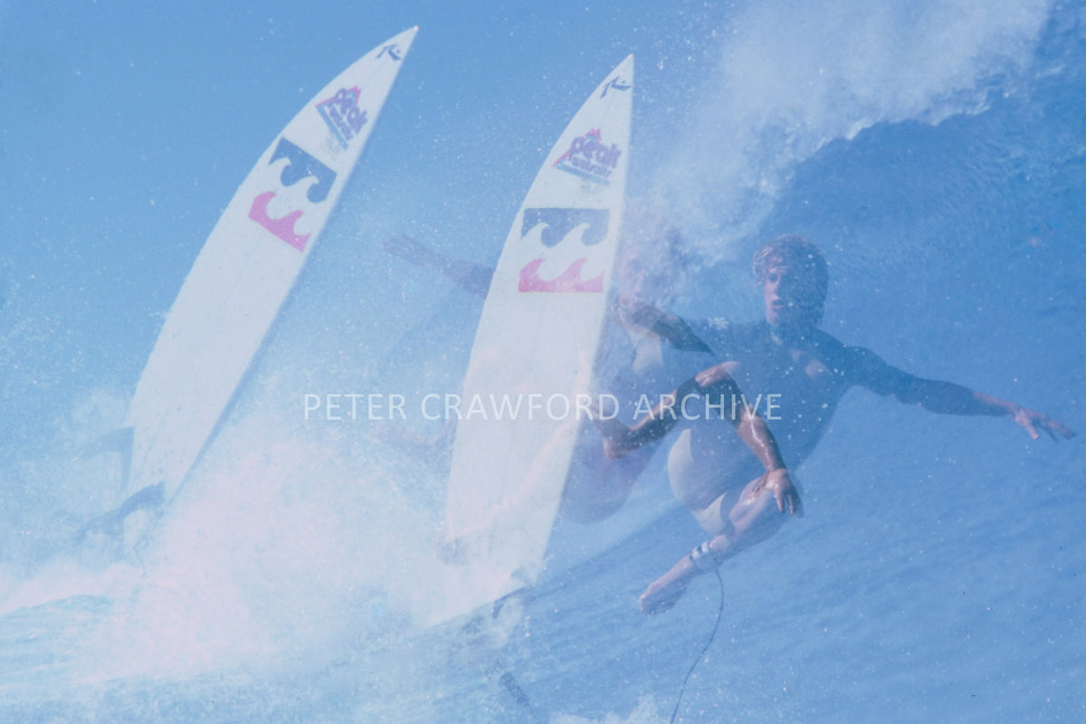Mark “Occy” Occhilupo in a 1984 double exposure by Peter Crawford.