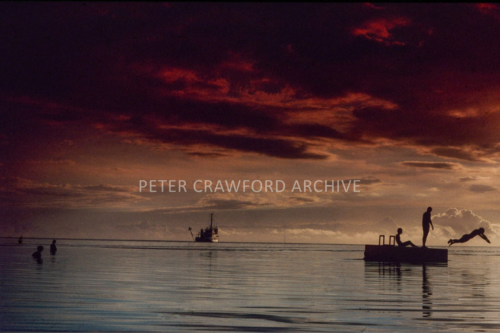 Fiji sunset scene photographed by Peter Crawford.