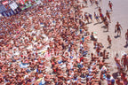 A crowd scene from the OP Pro, capturing the atmosphere surrounding professional surfing. Peter Crawford Archive.