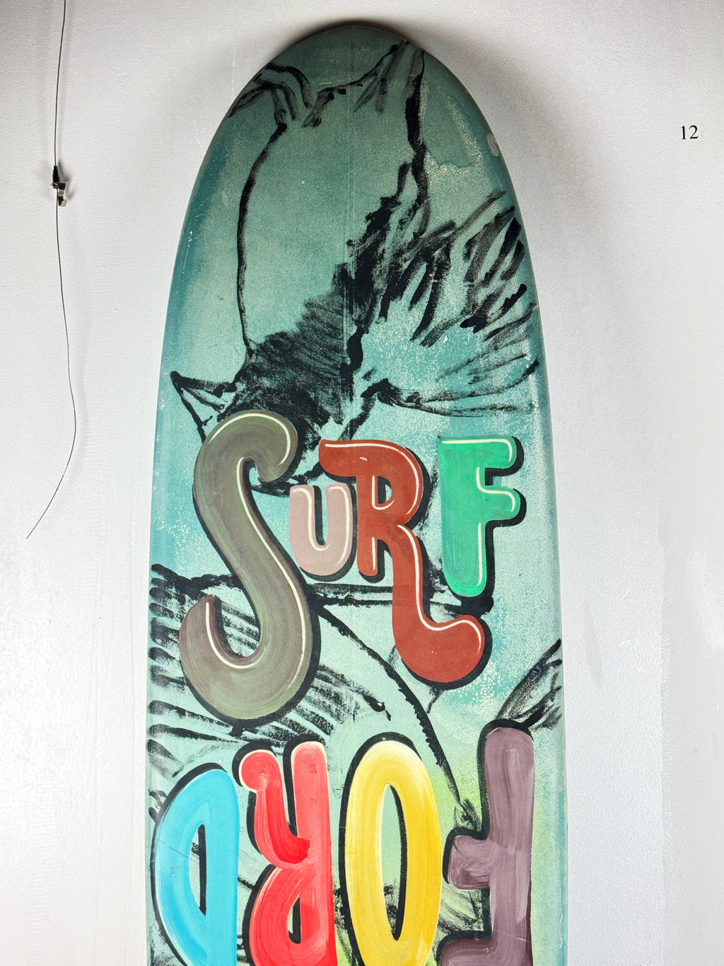 Daylesford Surf Surfboard by David Bromley — upper lettering detail.