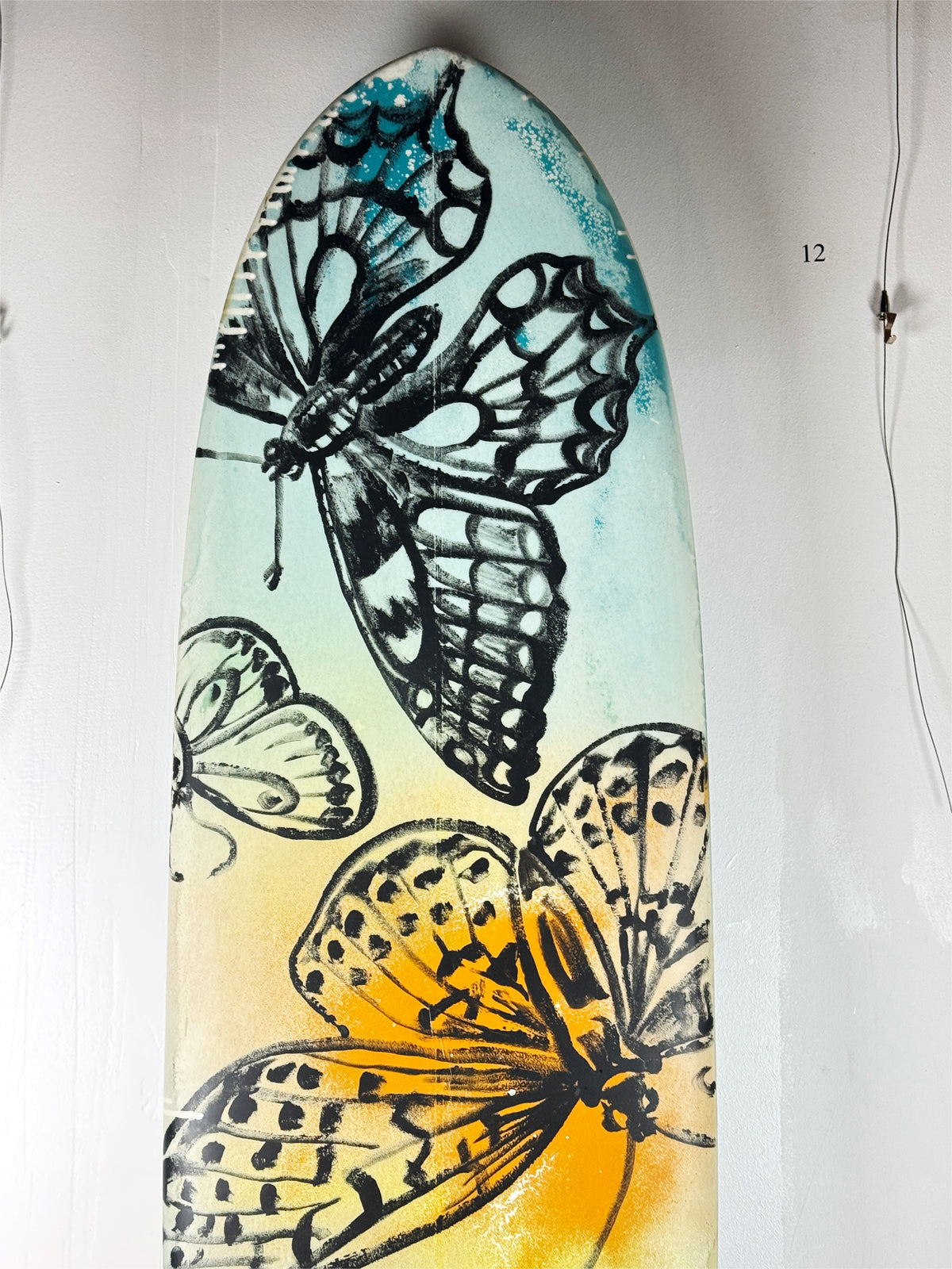 Daylesford Surf Surfboard by David Bromley — upper butterfly detail.