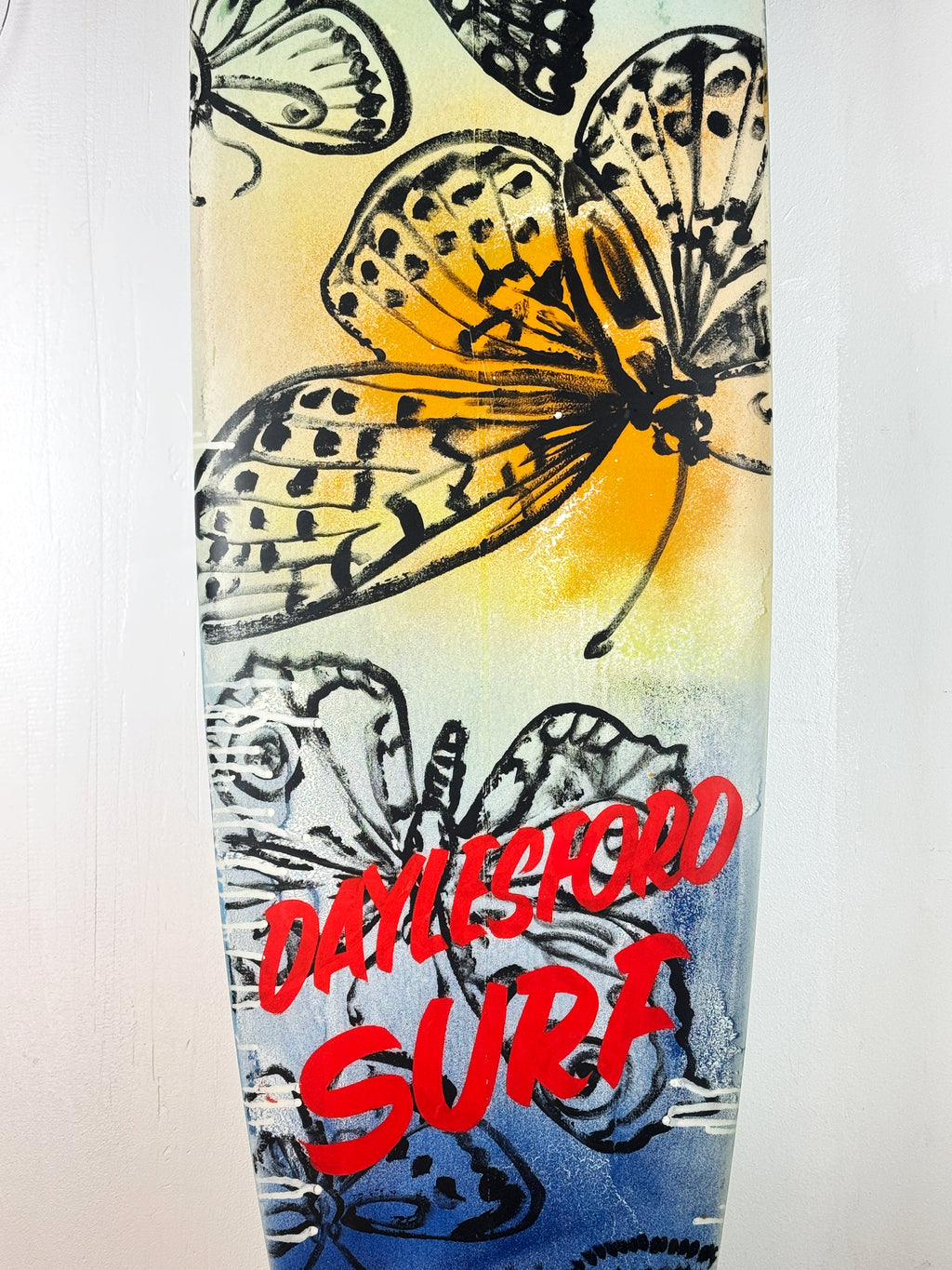 Daylesford Surf Surfboard by David Bromley — central butterfly detail.