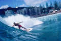 Shaun surfing during the 1977 Stubbies era, photographed by Peter Crawford.