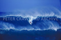 Unknown surfer at Sunset Beach in Hawaii, photographed by Peter Crawford.