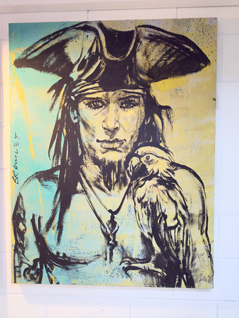 Pirate by David Bromley: a pirate portrait with dark expressive linework — gallery view.