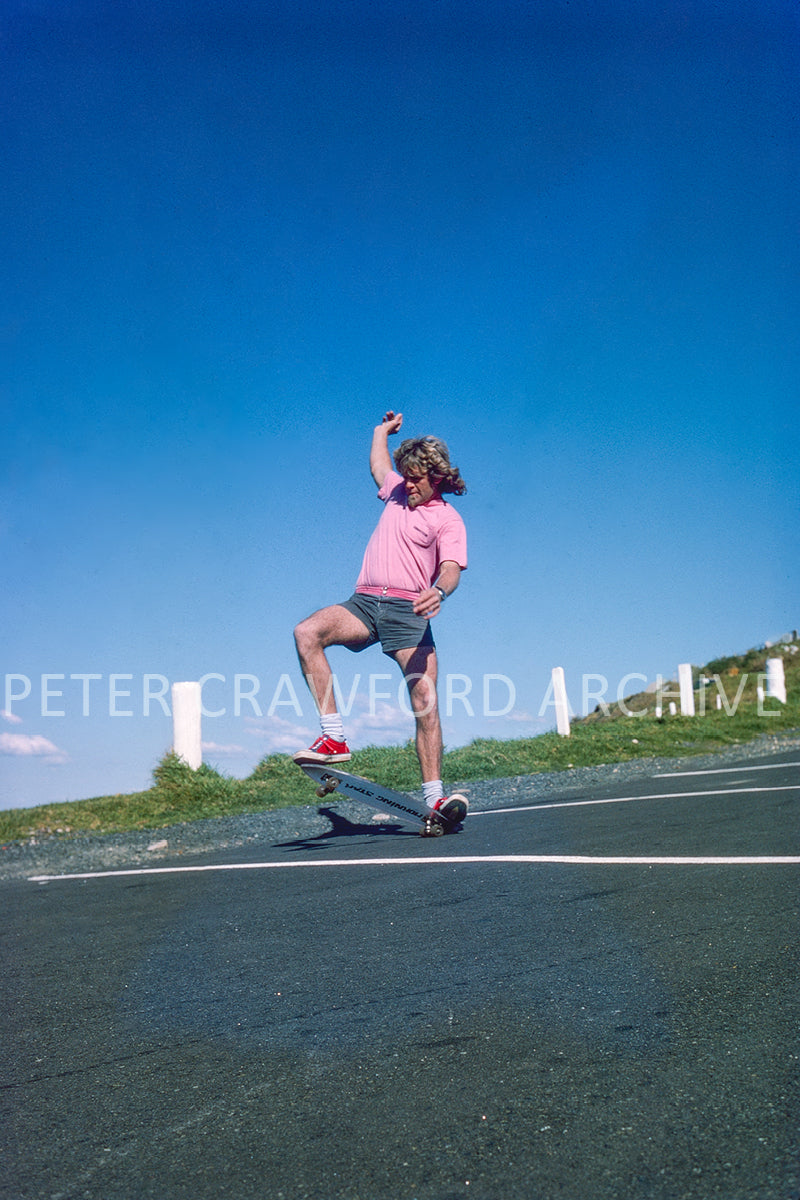 Col Smith skateboards at Dee Why in 1977. Peter Crawford Archive.