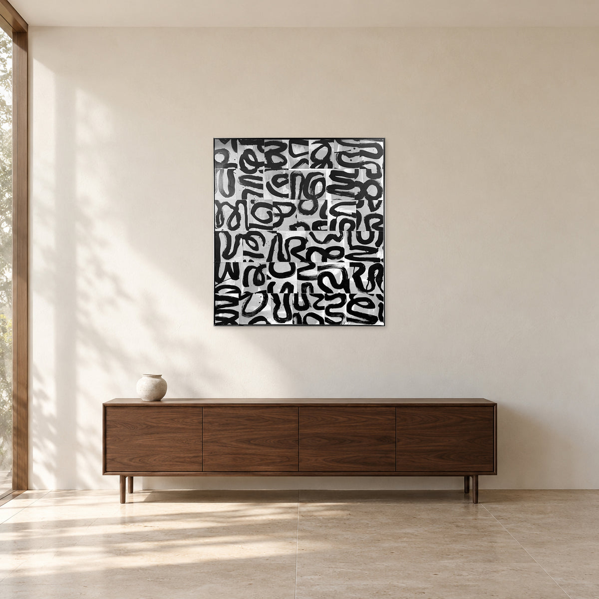 Steve Gorrow Pieces, 100 cm wide by 110 cm high, in a modern room mockup.