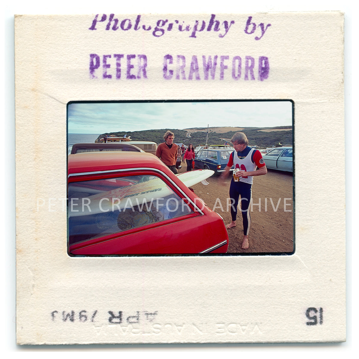 Bartholomew and Harris, Bells Beach 1980 — artwork presentation. Peter Crawford Archive.