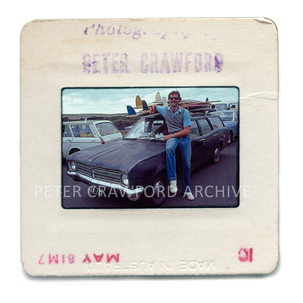 Jack McCoy, Bells Beach Carpark 1981 — artwork presentation. Peter Crawford Archive.