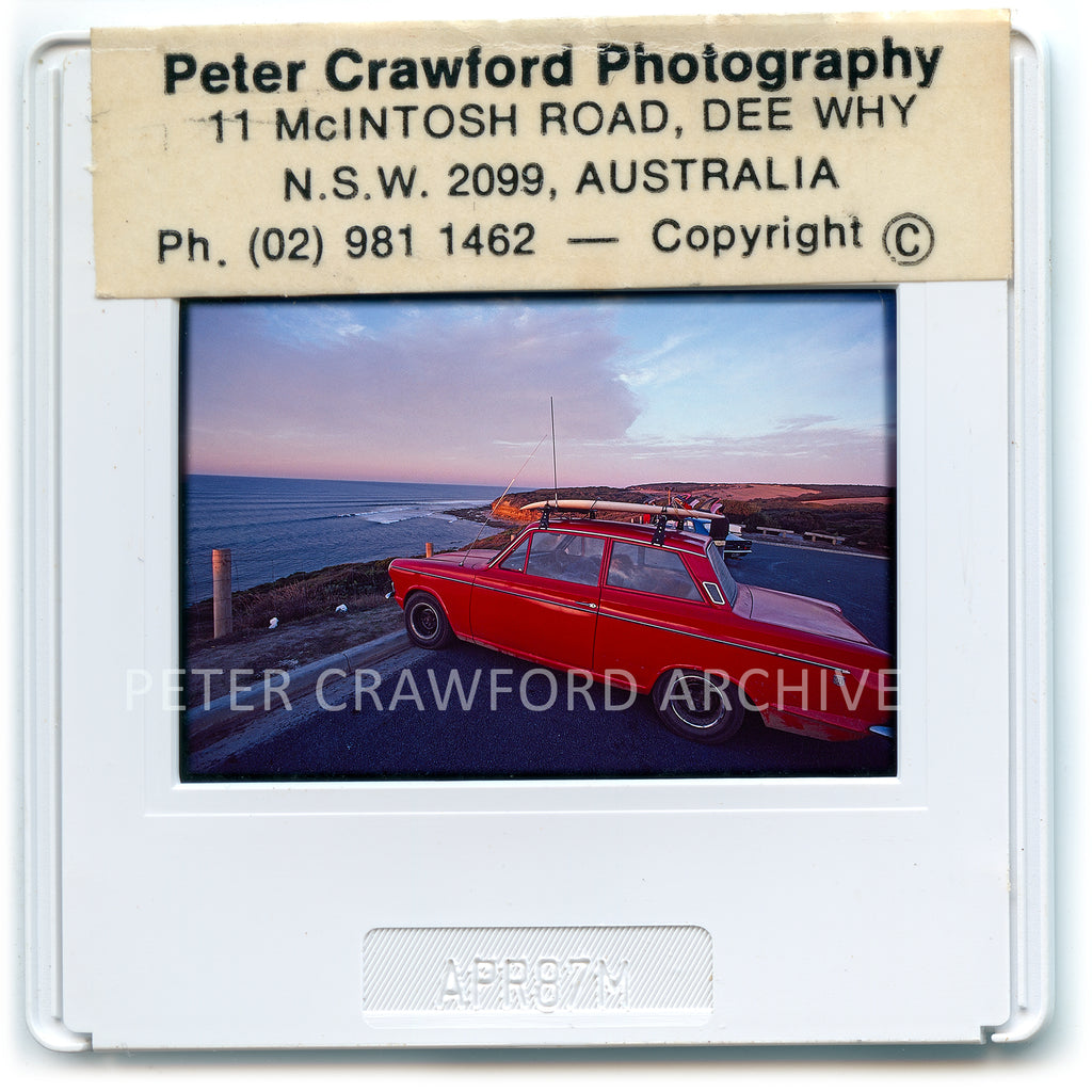 Cortina Dawn Patrol, Bells Beach 1987 — artwork presentation. Peter Crawford Archive.