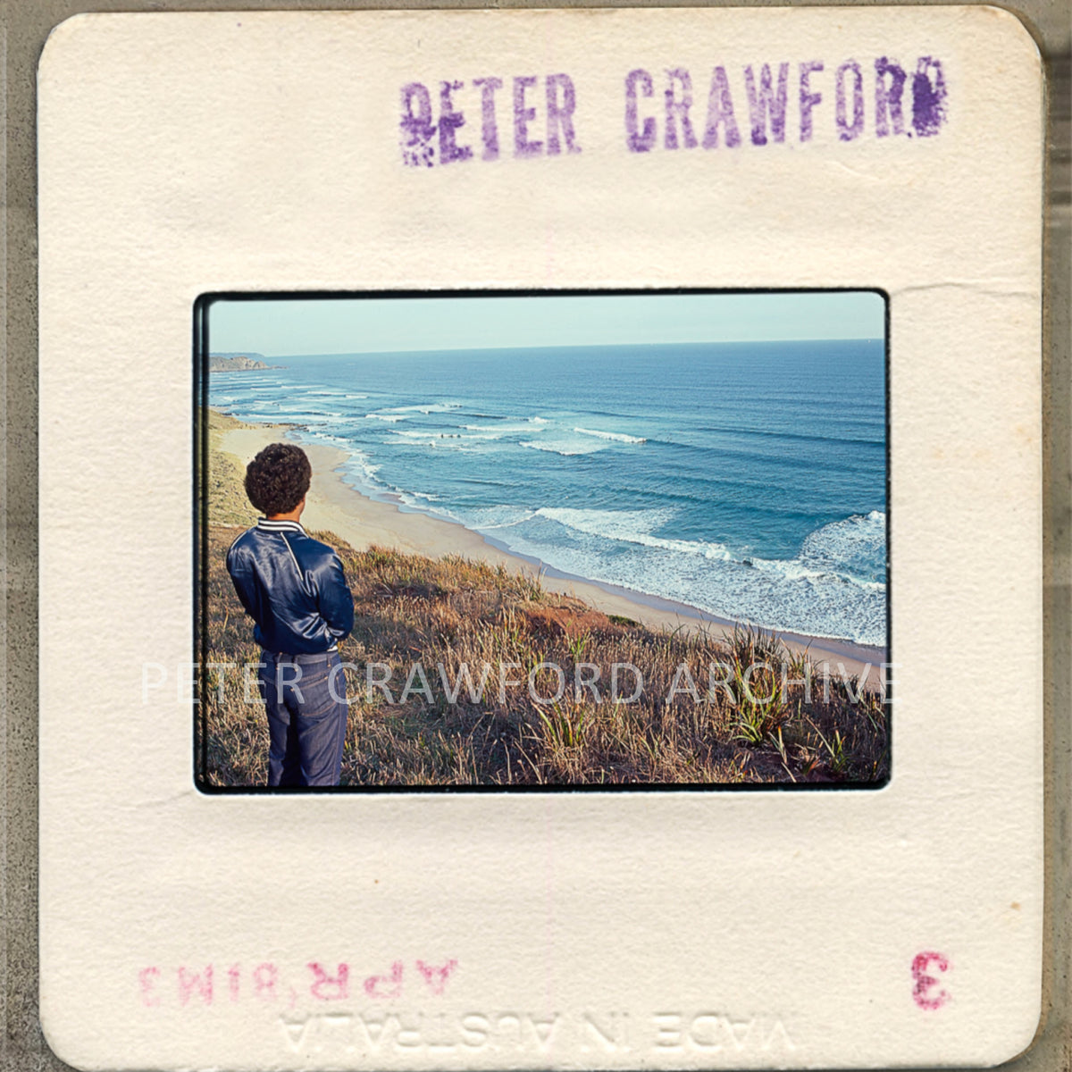 Dane Kealoha stands alone at Johanna Beach in Victoria during Easter 1979. Peter Crawford Archive.