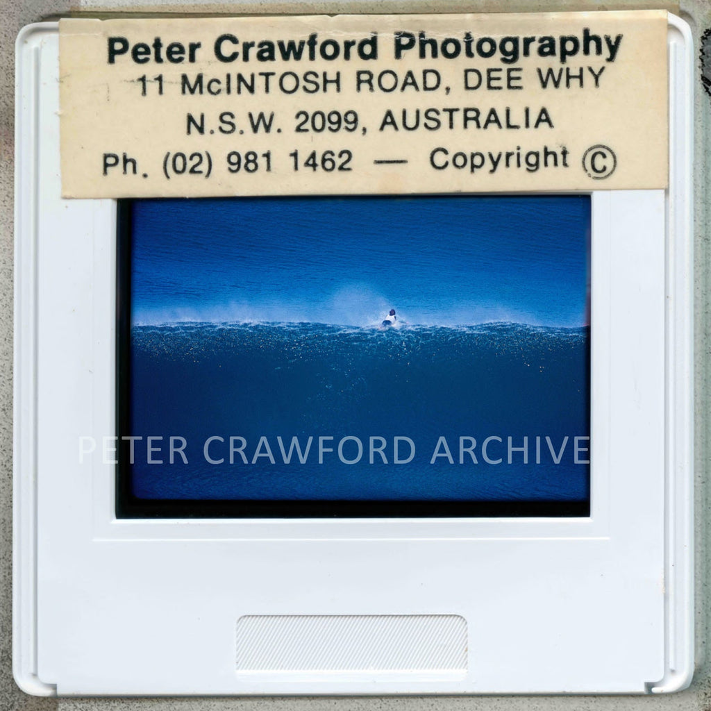 Vintage photograph slide with underwater scene and 'Peter Crawford Photography' label.
