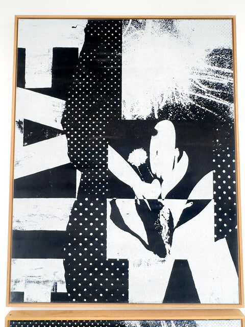 Fate by Steve Gorrow: contrasting black and white shapes, dots and a central figure — gallery view.