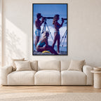 Beach Portrait, Peter Crawford by Peter Crawford — 80 × 120 cm, black frame, shown in a light minimalist living room.