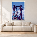 Beach Portrait, Peter Crawford by Peter Crawford — 80 × 120 cm, white frame, shown in a light minimalist living room.