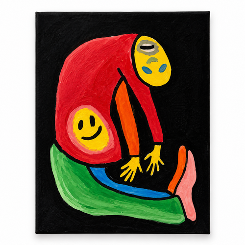 Brodie Jackson - DOUBLE HAPPINESS, acrylic painting on canvas, standalone view