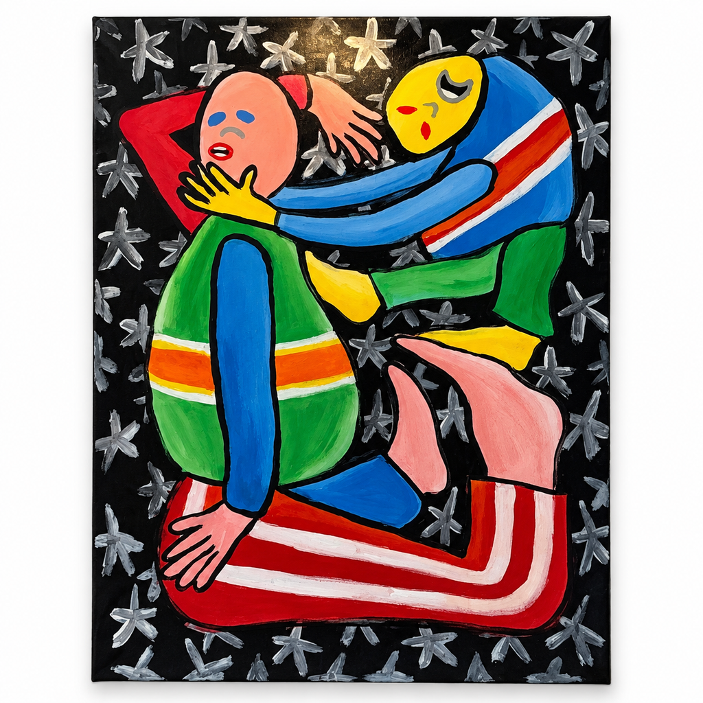 Brodie Jackson - Face Toucher, acrylic painting on canvas, standalone view