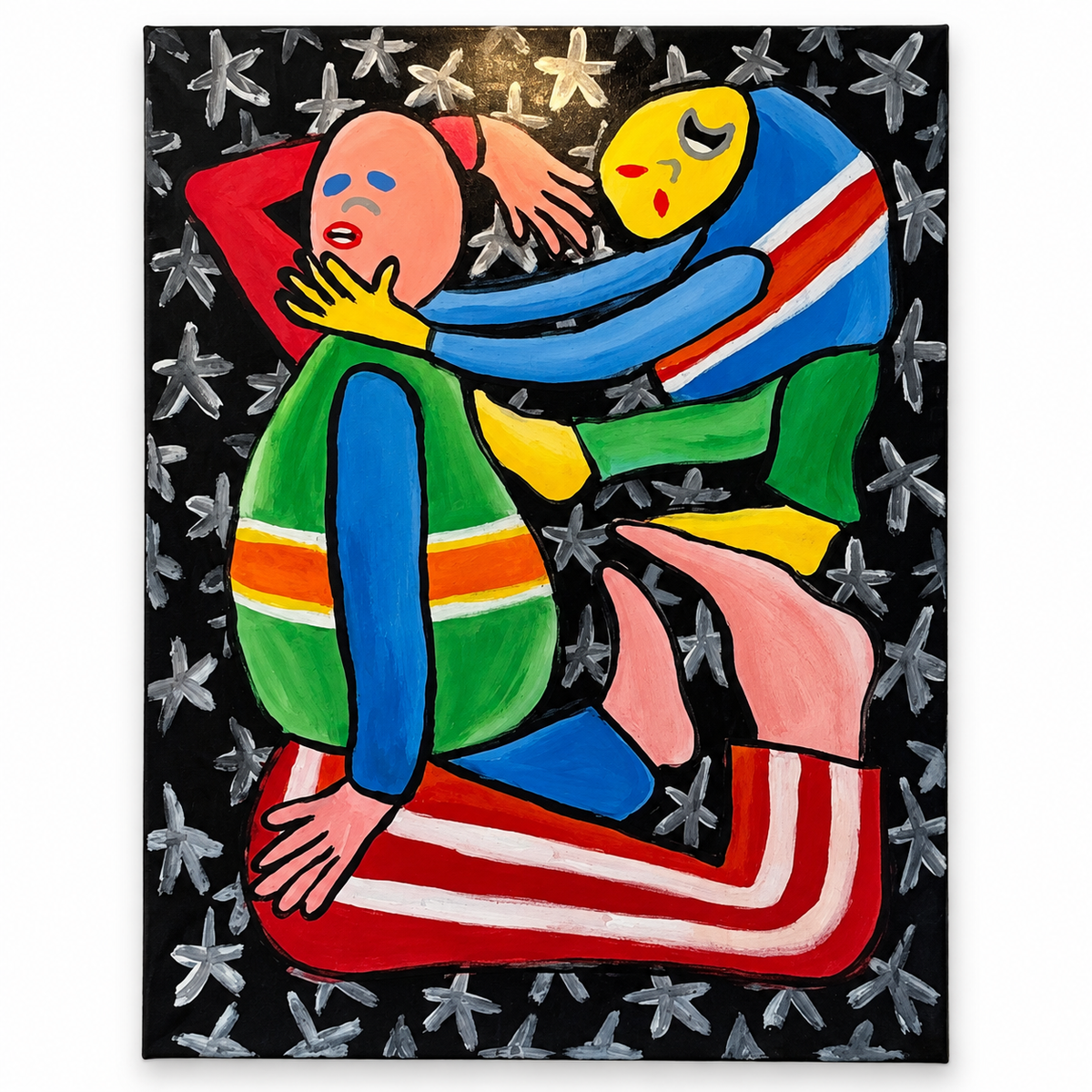 Brodie Jackson - Face Toucher, acrylic painting on canvas, standalone view