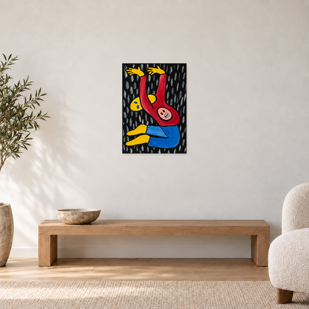 Brodie Jackson - ONLY FANS, 50 cm wide by 70 cm high, displayed to scale above an oak bench in a neutral room