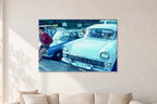 Bugs, Rainbow Bay 1976 by Peter Crawford — 120 × 80 cm, aluminium-mounted resin print, shown in a light minimalist living room.