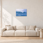 Composition Sunset, 1987 by Peter Crawford — 60 × 40 cm, aluminium-mounted resin print, shown in a light minimalist living room.