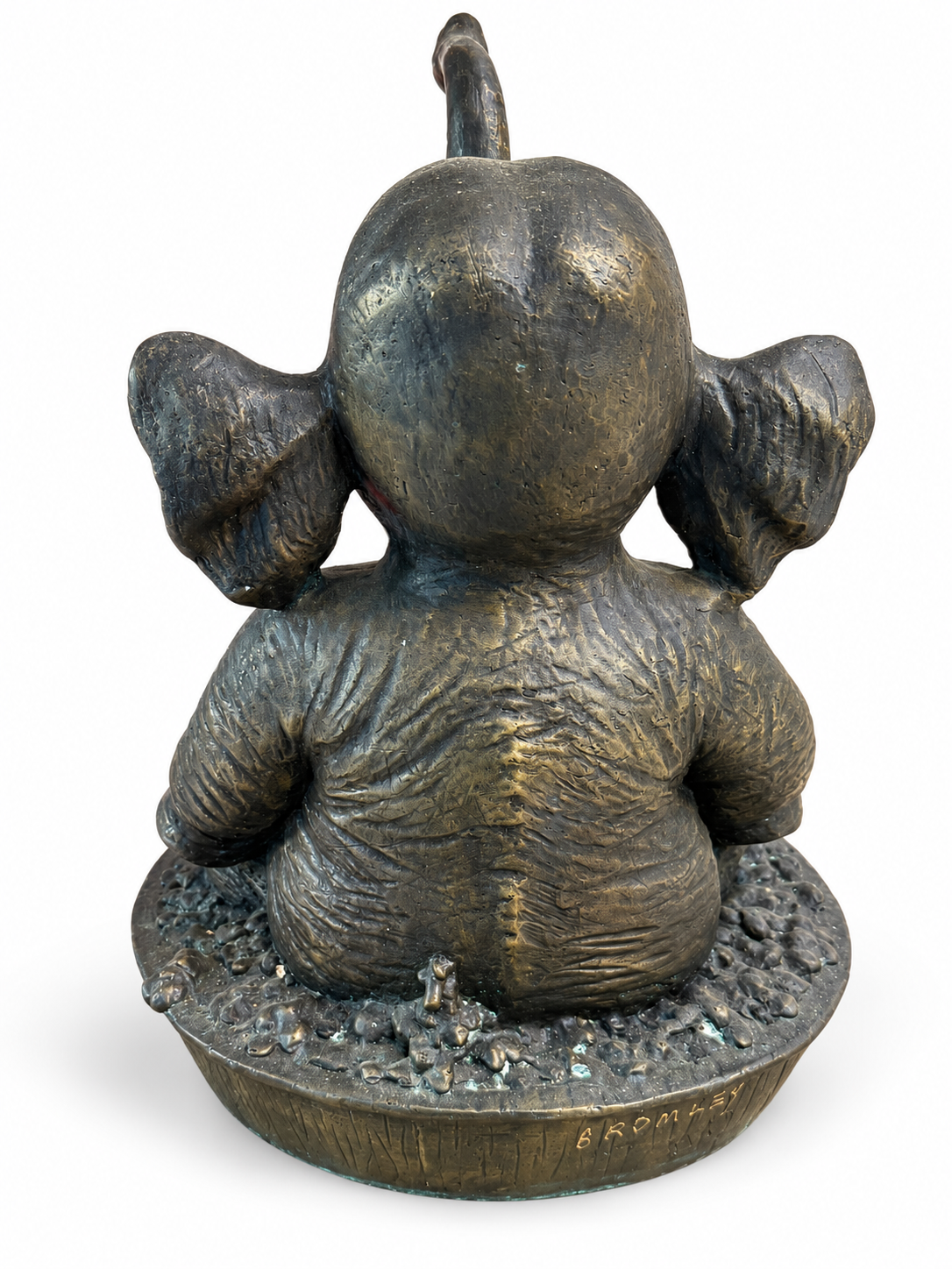 David Bromley - Bath Elephant, 27 × 37 cm, rear view on white