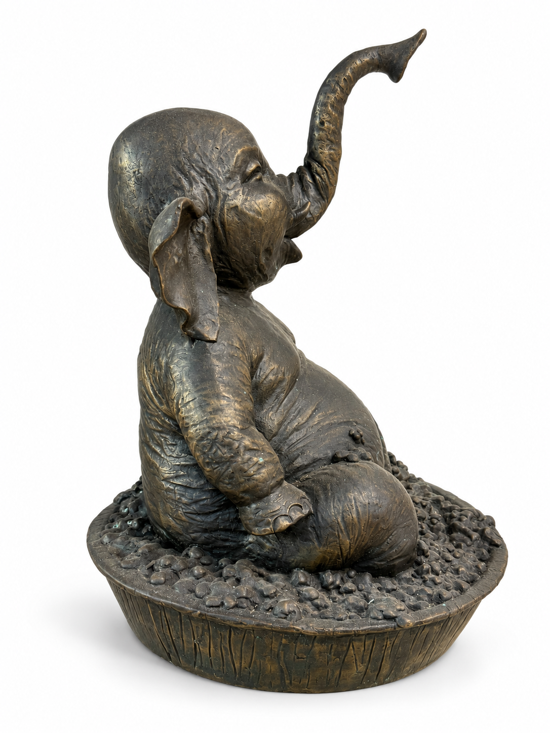 David Bromley - Bath Elephant, 27 × 37 cm, right-facing side view on white