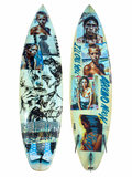 David Bromley Blue Surfboard — front and back displayed side by side on a white background