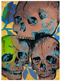 David Bromley - Gold Skull, 91 × 121 cm, front artwork view on white