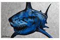 David Bromley - Silver Shark, 101 × 152 cm, front artwork view on white