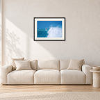 Derek Ho, Backdoor Masters 1988 by Peter Crawford — 60 × 40 cm, black frame with white mat, shown in a light minimalist living room.