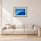 Derek Ho, Pipe Masters by Peter Crawford — 60 × 40 cm, black frame with white mat, shown in a light minimalist living room.