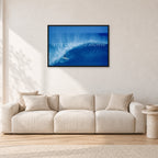 Derek Ho, Pipe Masters by Peter Crawford — 90 × 60 cm, black frame, shown in a light minimalist living room.