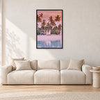 Fiji, Peter Crawford by Peter Crawford — 60 × 90 cm, black frame, shown in a light minimalist living room.