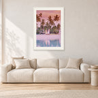 Fiji, Peter Crawford by Peter Crawford — 60 × 90 cm, white frame with white mat, shown in a light minimalist living room.