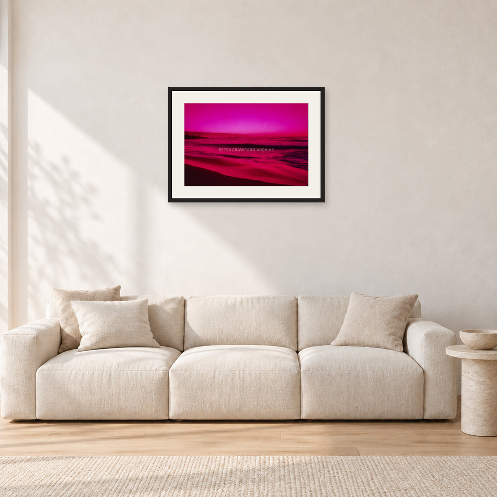 Filter, Peter Crawford by Peter Crawford — 60 × 40 cm, black frame with white mat, shown in a light minimalist living room.