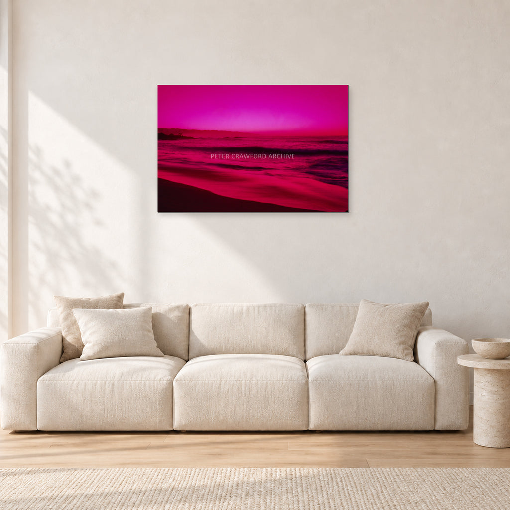 Filter, Peter Crawford by Peter Crawford — 90 × 60 cm, aluminium-mounted resin print, shown in a light minimalist living room.