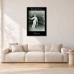 Follow Your Dreams by Peter Crawford — 60 × 90 cm, black frame, shown in a light minimalist living room.