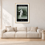 Follow Your Dreams by Peter Crawford — 60 × 90 cm, hayseed frame with white mat, shown in a light minimalist living room.