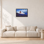 Hawaii Surf Study 24 by Peter Crawford — 60 × 40 cm, black frame, shown in a light minimalist living room.