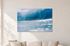Joey Buran, Pipe Masters 1984 by Peter Crawford — 120 × 80 cm, aluminium-mounted resin print, shown in a light minimalist living room.