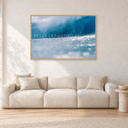 Joey Buran, Pipe Masters 1984 by Peter Crawford — 120 × 80 cm, hayseed frame, shown in a light minimalist living room.