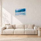 Joey Buran, Pipe Masters 1984 by Peter Crawford — 60 × 40 cm, white frame, shown in a light minimalist living room.
