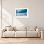 Joey Buran, Pipe Masters 1984 by Peter Crawford — 60 × 40 cm, white frame with white mat, shown in a light minimalist living room.