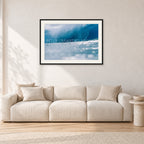 Joey Buran, Pipe Masters 1984 by Peter Crawford — 90 × 60 cm, black frame with white mat, shown in a light minimalist living room.