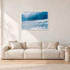 Joey Buran, Pipe Masters 1984 by Peter Crawford — 90 × 60 cm, white frame, shown in a light minimalist living room.