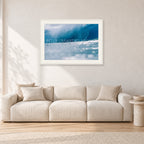 Joey Buran, Pipe Masters 1984 by Peter Crawford — 90 × 60 cm, white frame with white mat, shown in a light minimalist living room.