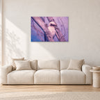 Kookaburra, 1975 by Peter Crawford — 90 × 60 cm, aluminium-mounted resin print, shown in a light minimalist living room.