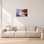 Dave Smith, Bali 1999 by Peter Crawford — 60 × 40 cm, aluminium-mounted resin print, shown in a light minimalist living room.