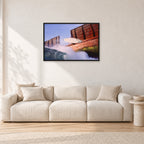 Dave Smith, Bali 1999 by Peter Crawford — 90 × 60 cm, black frame, shown in a light minimalist living room.